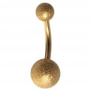 Shiny Effect Golden Anodized 316L Surgical Steel Belly Bar Navel Button Ring