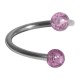 Helix Piercing Twisted Ring w/ Two Acrylic Glittering Purple Balls
