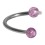 Spiral-Piercing Helix Acryl Glitzernd Zwei Lila Kugeln
