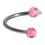 Helix Piercing Twisted Ring w/ Two Acrylic Glittering Pink Balls