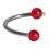 Spiral-Piercing Helix Acryl Glitzernd Zwei Rote Kugeln