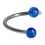 Helix Piercing Twisted Ring w/ Two Acrylic Glittering Dark Blue Balls