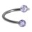 Spiral-Piercing Helix Acryl Glitzernd Zwei Hellblaue Kugeln