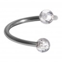 Spiral-Piercing Helix Acryl Glitzernd Zwei Transparente Kugeln