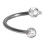 Spiral-Piercing Helix Acryl Glitzernd Zwei Transparente Kugeln