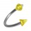 Spiral-Piercing Helix Acryl Transparent Zwei Spitzen Gelbe