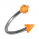 Spiral-Piercing Helix Acryl Transparent Zwei Spitzen Orange