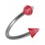 Spiral-Piercing Helix Acryl Transparent Zwei Spitzen Rote