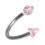 Spirale Piercing Helix Acryl Transparent Zwei Spitzen Rosa