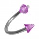 Spiral-Piercing Helix Acryl Transparent Zwei Spitzen Lila