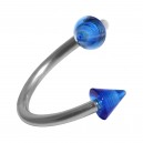 Spiral-Piercing Helix Acryl Transparent Zwei Spitzen Dunkelblaue