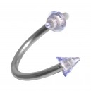 Spiral-Piercing Helix Acryl Transparent Zwei Spitzen Hellblaue