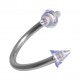 Spiral-Piercing Helix Acryl Transparent Zwei Spitzen Hellblaue