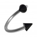 Spiral-Piercing Helix Acryl Transparent Zwei Spitzen Schwarze