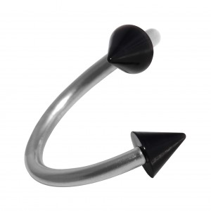 Spiral-Piercing Helix Acryl Transparent Zwei Spitzen Schwarze