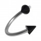 Spiral-Piercing Helix Acryl Transparent Zwei Spitzen Schwarze