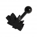 Helix- / Tragus-Schmuck Piercing Stahl 316L Eloxiert PVD Schwarz Glanz Cannabis-Blatt
