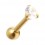 Helix- / Tragus-Schmuck Piercing Stahl 316L Gold Eloxiert Strassstein Rund Wei&szlig;