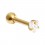 Helix- / Tragus-Schmuck Piercing Stahl 316L Gold Eloxiert Strassstein Herz Wei&szlig;
