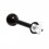 Helix- / Tragus-Schmuck Piercing Stahl 316L Schwarz Eloxiert Strassstein Herz Wei&szlig;