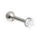 Helix- / Tragus-Schmuck Piercing Stahl 316L Metallisiert Strassstein Herz Weiß