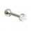 Schmuck Tragus Piercing Stahl 316L Metallisiert Strassstein Herz Weiß