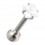 Helix- / Tragus-Schmuck Piercing Stahl 316L Metallisiert Strassstein Quadrat Wei&szlig;