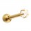 Helix- / Tragus-Schmuck Piercing Stahl 316L Gold Eloxiert Strassstein Stern Wei&szlig;