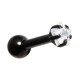 Helix- / Tragus-Schmuck Piercing Stahl 316L Schwarz Eloxiert Strassstein Stern Wei&szlig;