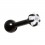 Helix- / Tragus-Schmuck Piercing Stahl 316L Schwarz Eloxiert Strassstein Stern Wei&szlig;