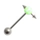 Piercing Langue Composé Tortue Vert Clair Piques
