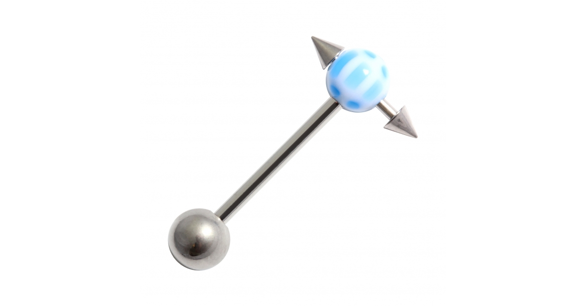 Piercing Langue Fluo Gordon Bleu Foncé - Acier Chirurgical 316L