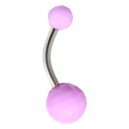 Purple Polyhedron Acrylic Fancy Belly Bar Navel Button Ring