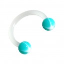 White/Turquoise Star Bioplast Piercing Tragus / Lip / Labret Ring