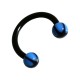 Labret- / Lippen- / Tragus-Piercing Bioplast Stern Schwarz / Blau