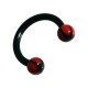 Labret- / Lippen- / Tragus-Piercing Bioplast Stern Schwarz / Rot