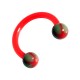 Labret- / Lippen- / Tragus-Piercing Bioplast Stern Rot / Gr&uuml;n