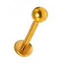 Lippen- / Labret-Piercing Eloxiert Golden Kugel