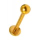 Lippen- / Labret-Piercing Eloxiert Golden Kugel
