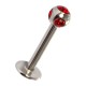 Tragus/Labret Piercing Bar Ring Stud with 5 Red Rhinestones