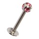 Labret- / Tragus-Piercing mit 5 Rosanen Strasssteinen
