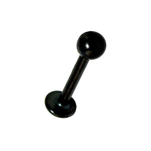 Lippen- / Labret-Piercing Blackline Eloxiert Schwarz Kugel
