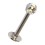 Labret- / Tragus-Piercing mit 5 Mehrfarbigen Strasssteinen
