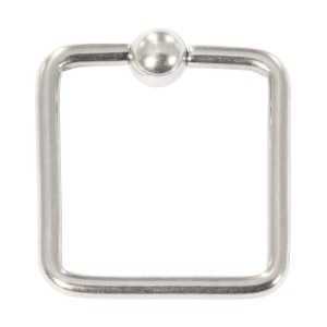 Ring- / Labret-Piercing Quadrat Chirurgenstahl 316L BCR/CBR Klemmkugel