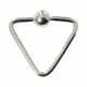 Piercing Labret / Anneau Triangle Acier Chirurgical 316L BCR/CBR fermeture Boule