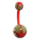 Red/Green Star Bio-Flexible Belly Bar Navel Button Ring