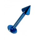 Lippen- / Labret-Piercing Eloxiert Blau Spitze