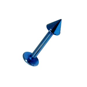 Lippen- / Labret-Piercing Eloxiert Blau Spitze