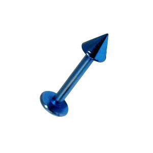 Piercing Labret / Lippe Eloxiert Blau Spitze