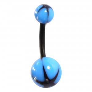 Piercing Ombligo Bio-Flexible Estrella Negro / Azul